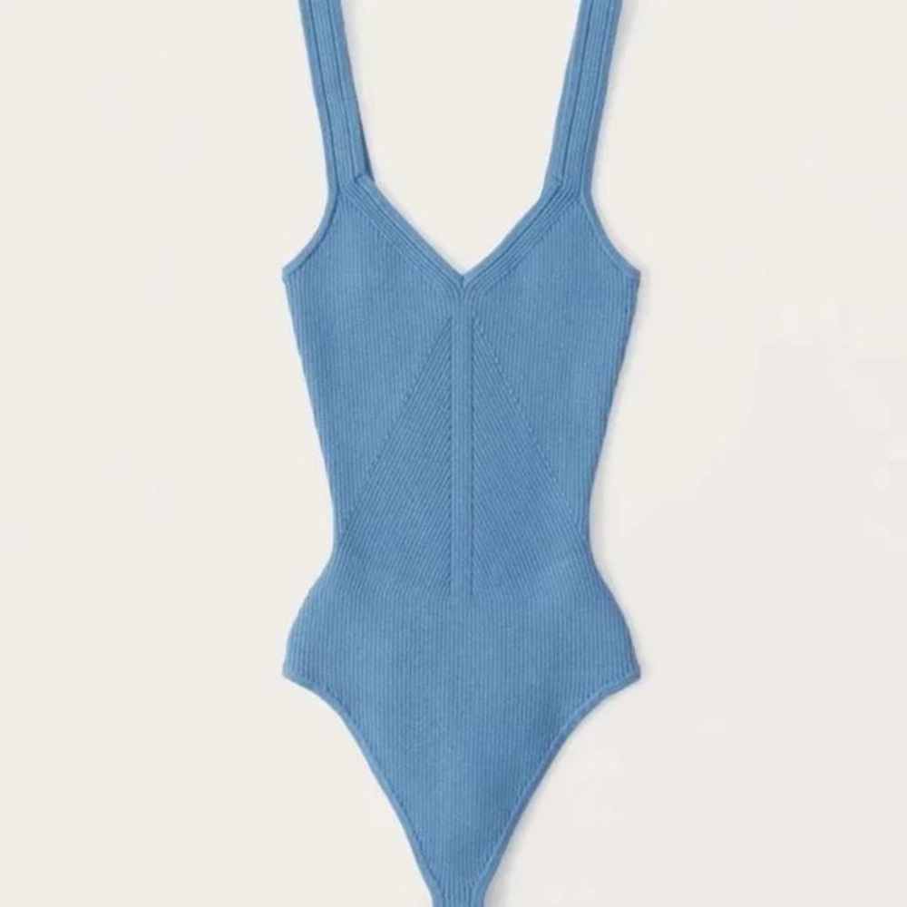 Abercrombie & Fitch Blue Knit Tank Top Body Suit